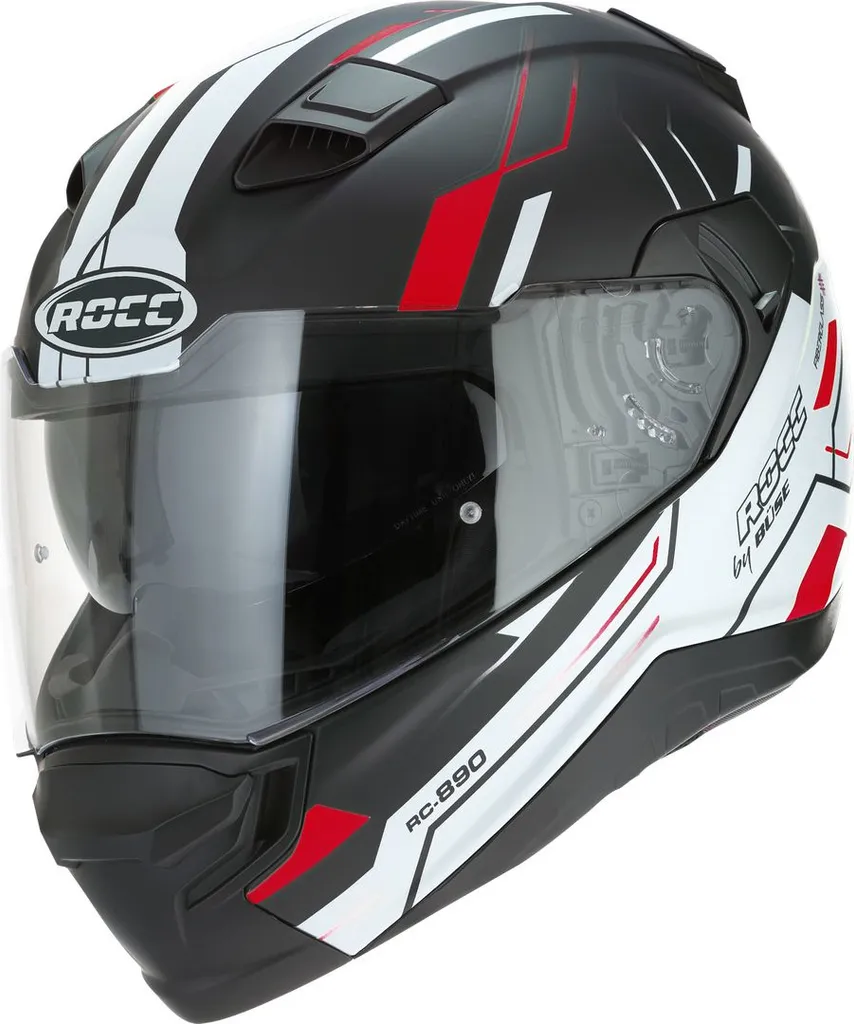 Casque Rocc 891 noir mat et rouge 2XL avec écran anti-rayures large