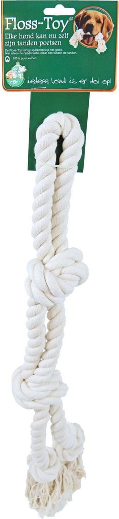 Floss-toy Hantel groß weiß Play dog - Gebr de boon