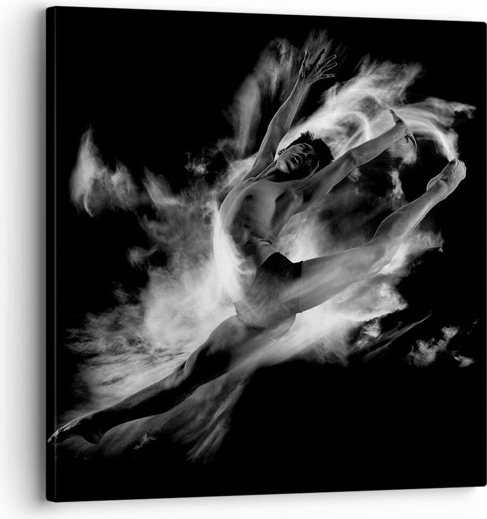 Bild auf Leinwand - Leinwandbild - Einteilig - Tanz Mann spring - 30x30cm - Wand Bild - Wanddeko - Wandbilder - Leinwanddruck - Bilder - Wanddekora...