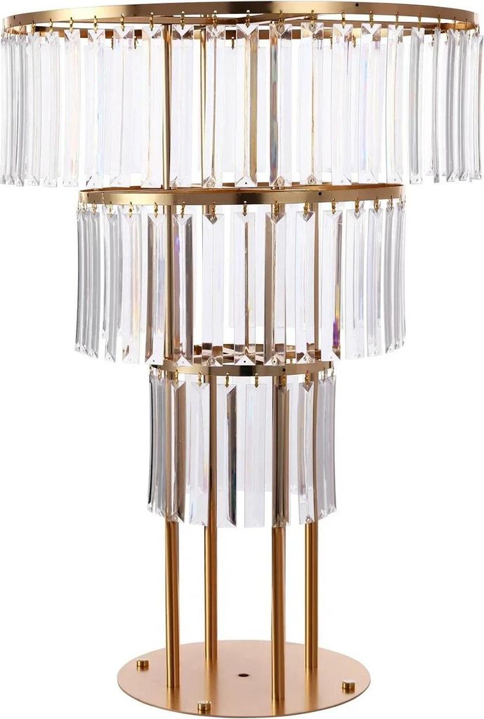 Hochzeits-Tischdeko - 3-stöckiger Kristall-Blumenständer - Höhe 90 cm - Rund - Eisen & Acryl - Traglast ca. 8 kg - Standfuß Ø 28 cm - Transparent