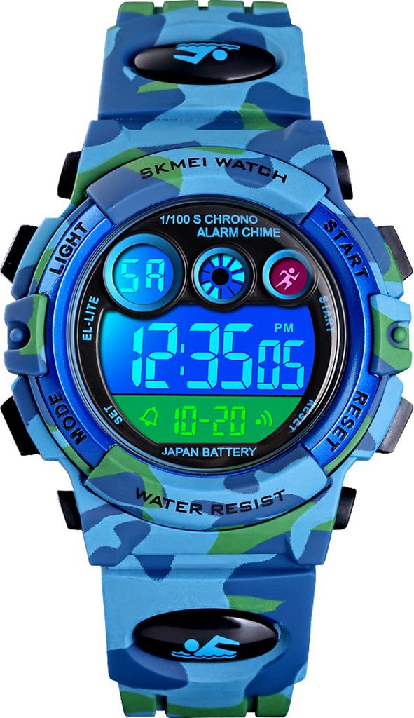 Alienwork Seven-color LED Digital Kinderuhr Jungen Mädchen Produktbild 