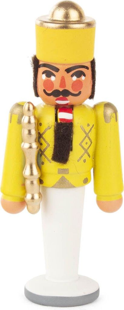 Mini-Nussknacker König gelb Höhe 6,5cm NEU