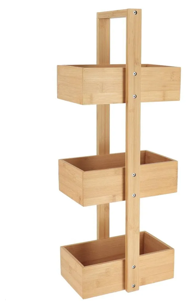 Etagère Bambou 3 niveaux : Résistant Humidité - Tendance - gain de place