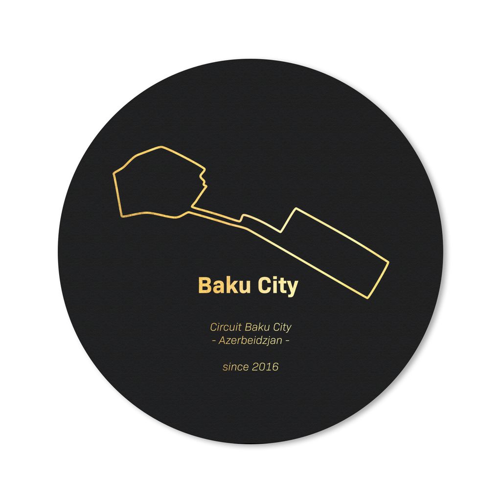 MuchoWow Mauspad Mousepad Formel 1 - Baku - Rennstrecke 50x50 cm - Mousepads - Maus Mat - Pad - Mausunterlage - Vinyl