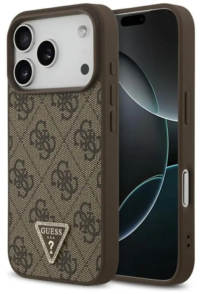 Etui Guess Cuir 4G Triangle Strass Magsafe Na Iphone 17 Pro Image du produit 