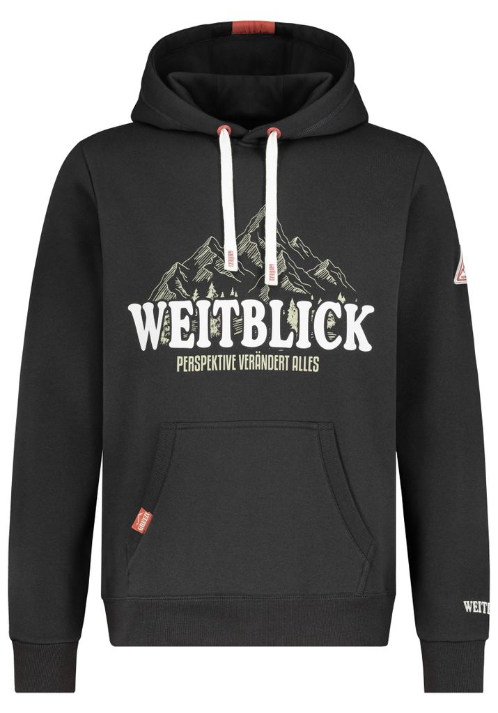 Sublevel Stylischer Hoodie Motivprint Kängurutasche Rippbündchen Größe: XXL