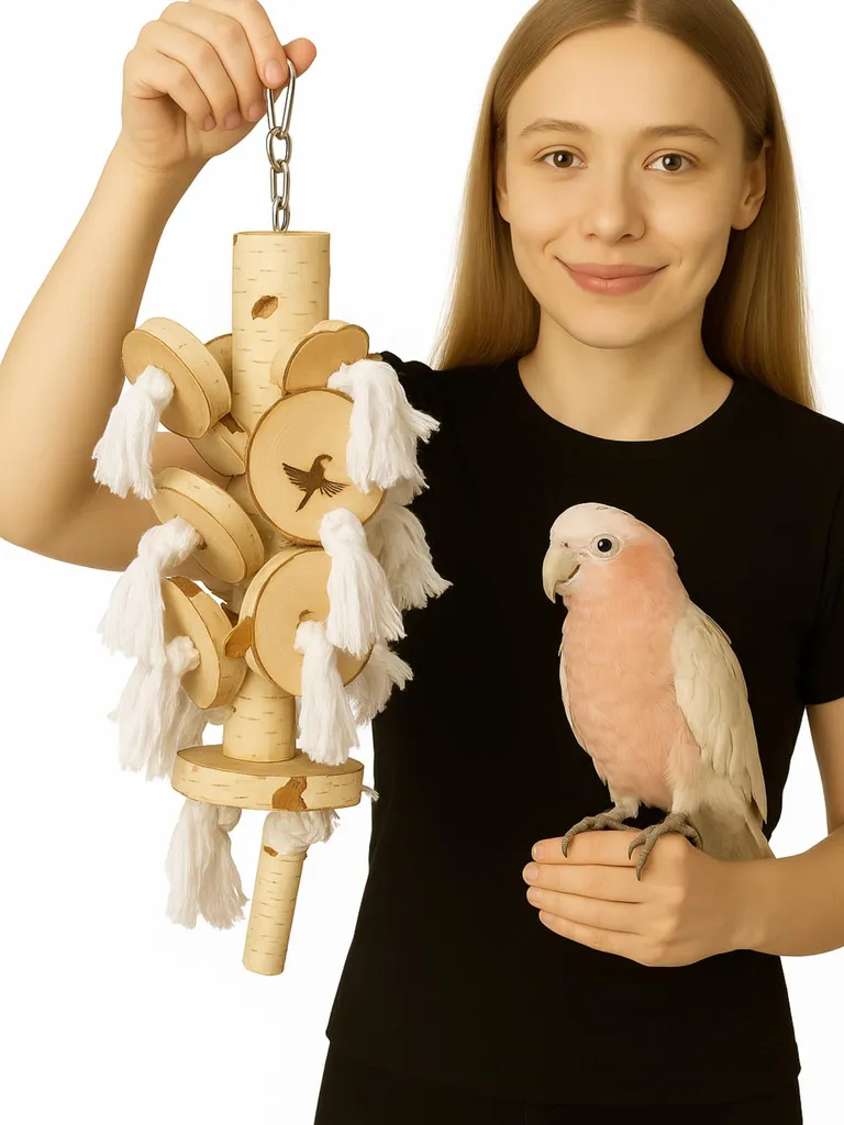 Parrot Planet Naturally Spazzola a Pioli per Pappagalli Taglia Media