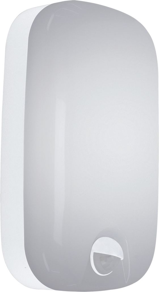 Wandlampe außen LED Bewegungsmelder mit Schalter 19,5 cm hoch IP54 Weiß eckig Modern Wandleuchte