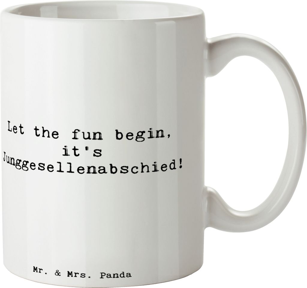 Mr. & Mrs. Panda Kaffeetasse Spruch Junggesellenabschied Spaß - Weiß - Geschenk, letzte wilde Party, Kaffeebecher, witzige Accessoires, Geschenki...