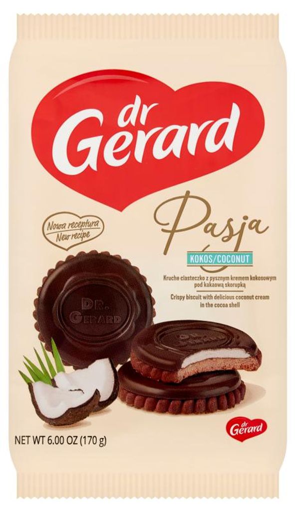 Dr Gerard Pasja Kekse mit Kokoscreme und Kakaohülle 170 g Produktbild 