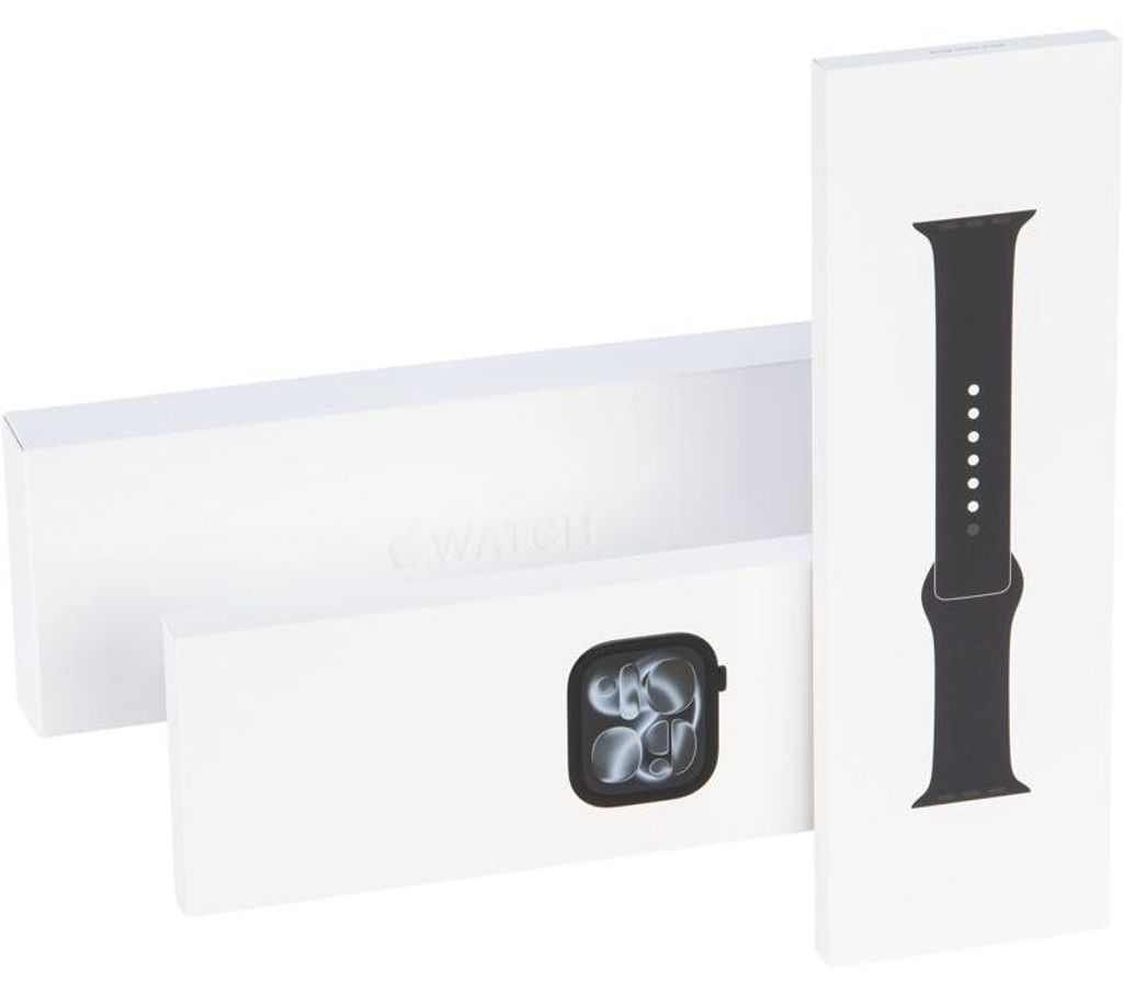 Apple Watch Series 11 GPS 42mm Jet Black Aluminium Case with Black Sport Band - S/M