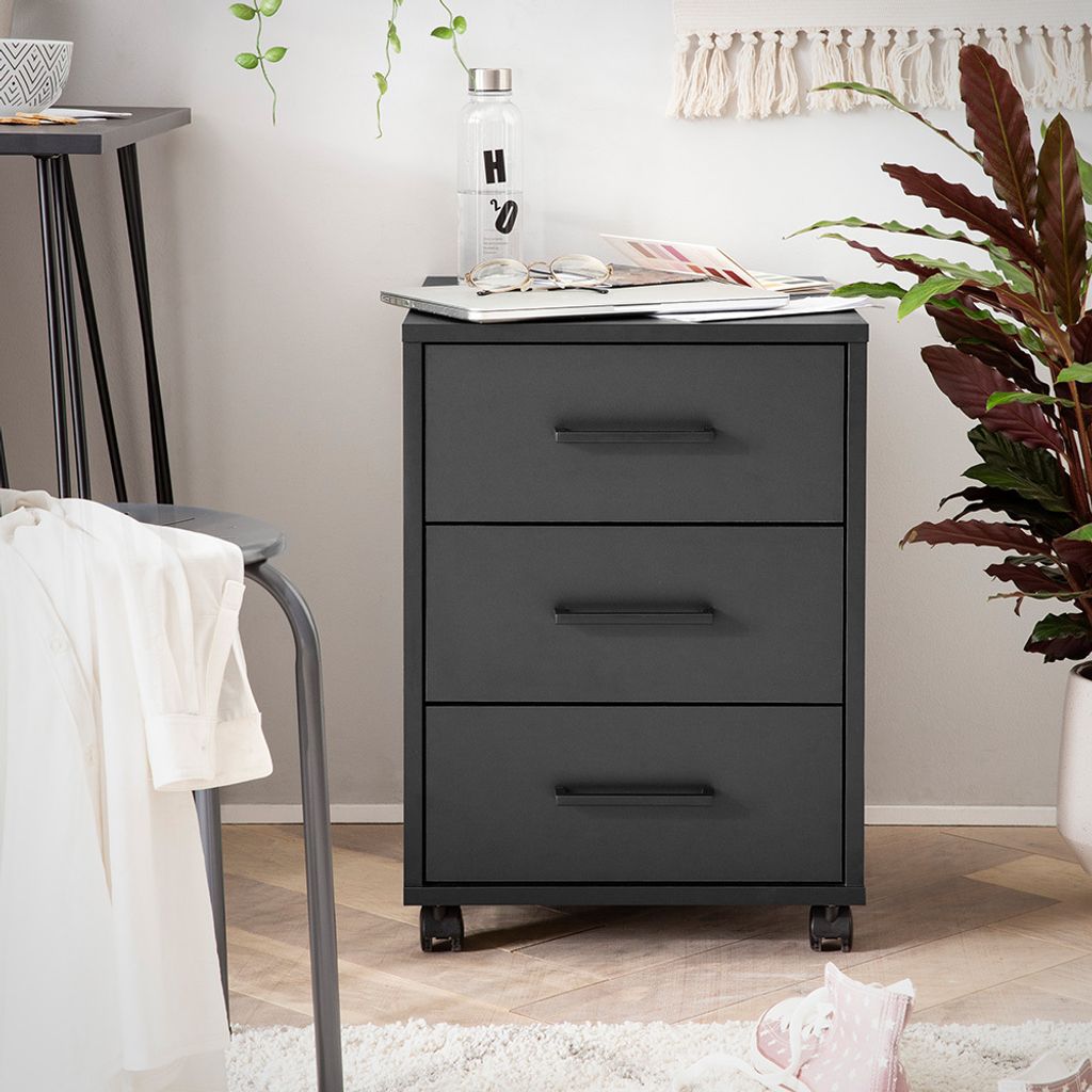 Rollcontainer 40cm breit in schwarz, RUMA-80