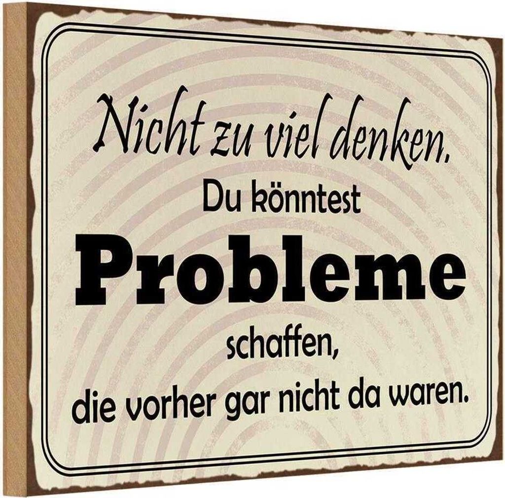 vianmo Holzschild 12x18 cm nicht viel denken können Problem Spruch Zitat