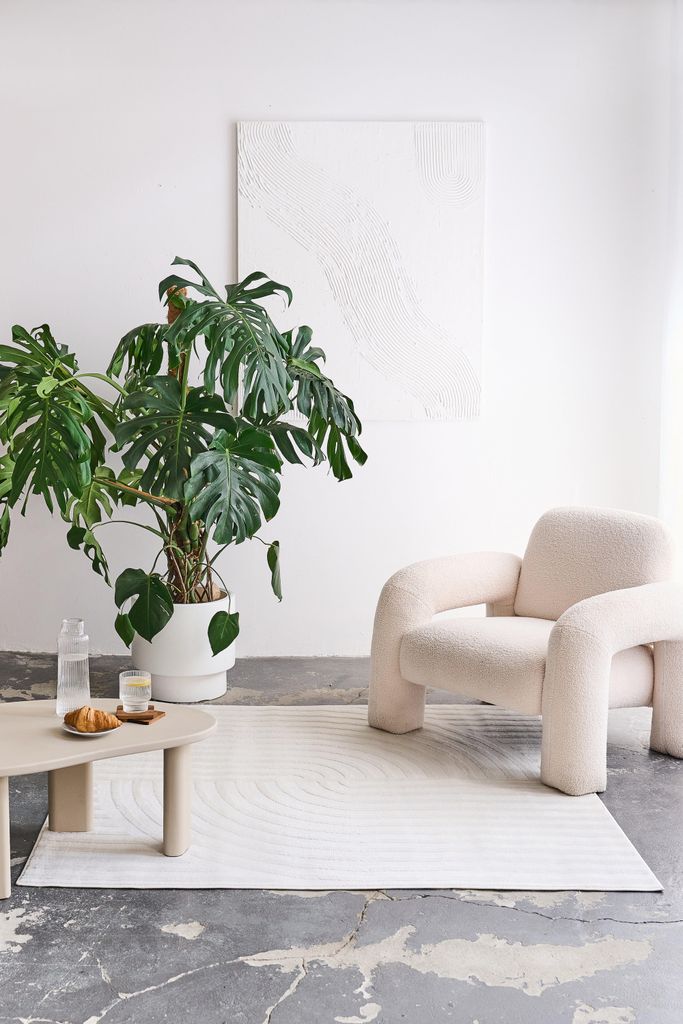 Tapiso Teppich HYGGE Modern Quadratisch Weiß Wohnzimmer 160 x 160 cm