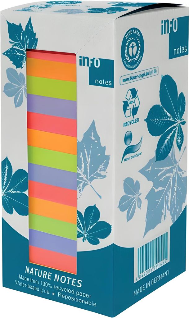inFO notes Recycling Haftnotizen Nature, 75 x 75 mm, 16er