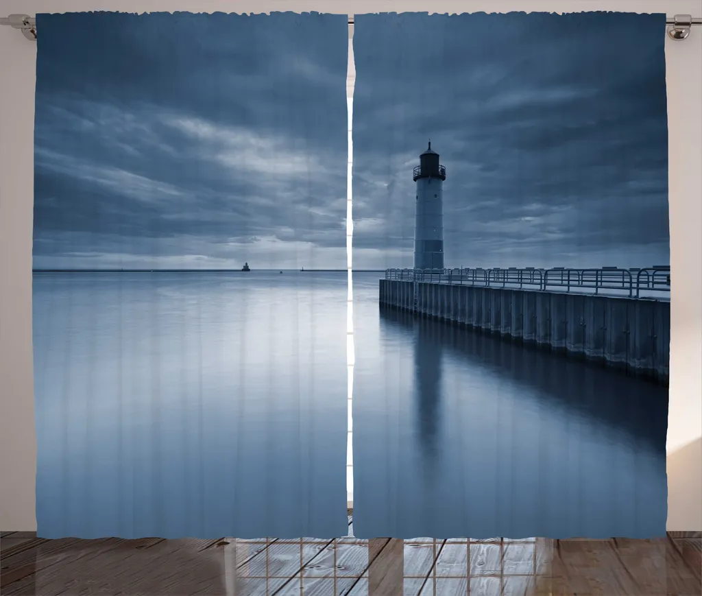 Rideau anti-regards motif marin 280x225 cm pour préserver l'intimité