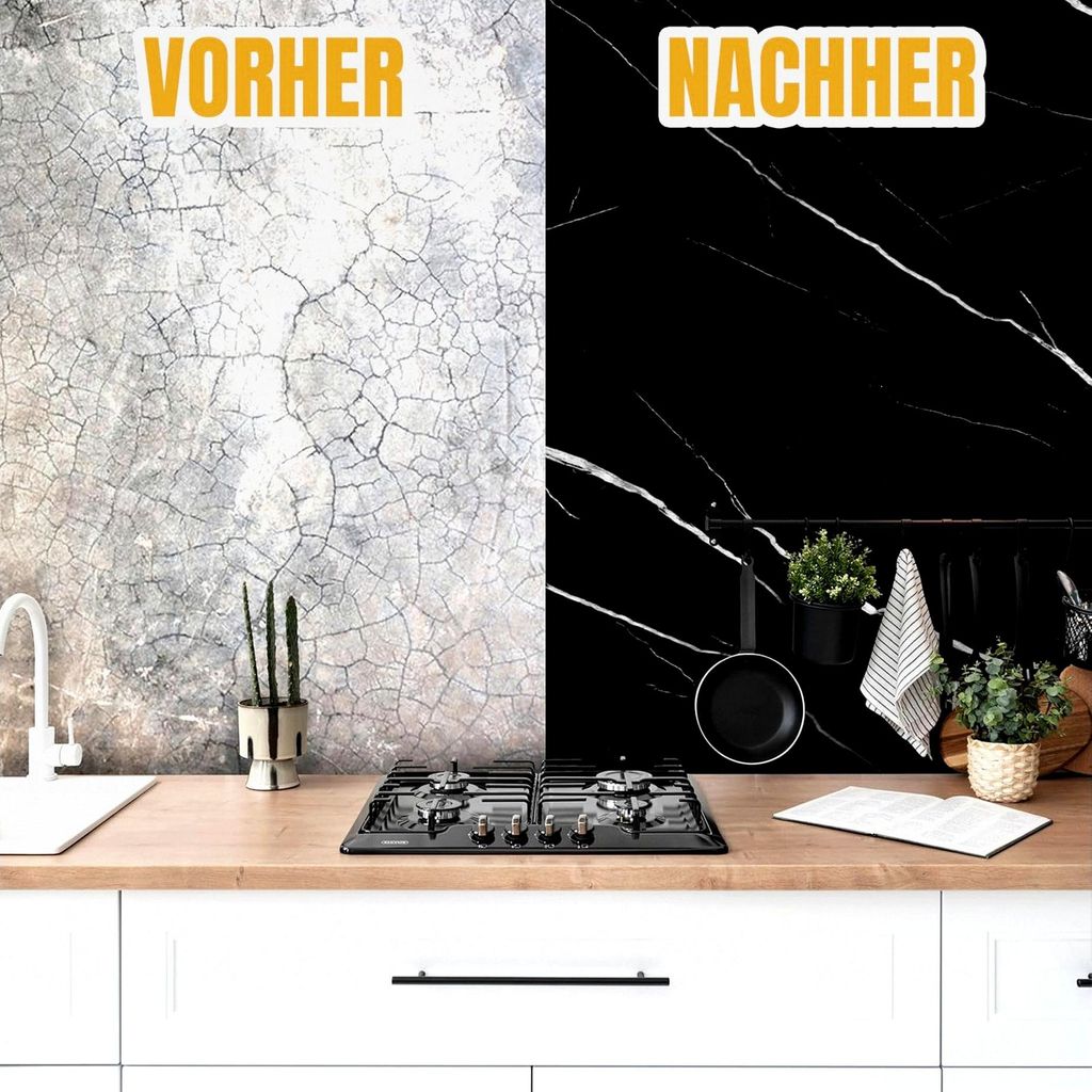 Wandpaneele in Marmoroptik | 60x120 cm | PVC Wandverkleidung aus Kunststoffplatten für Küche, Bad und mehr | Küchenrückwand Platte