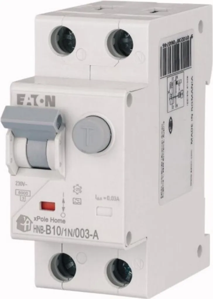 Disjoncteur combiné HNB-B10/1N/003-A Eaton 6kA Type A 10A 30mA