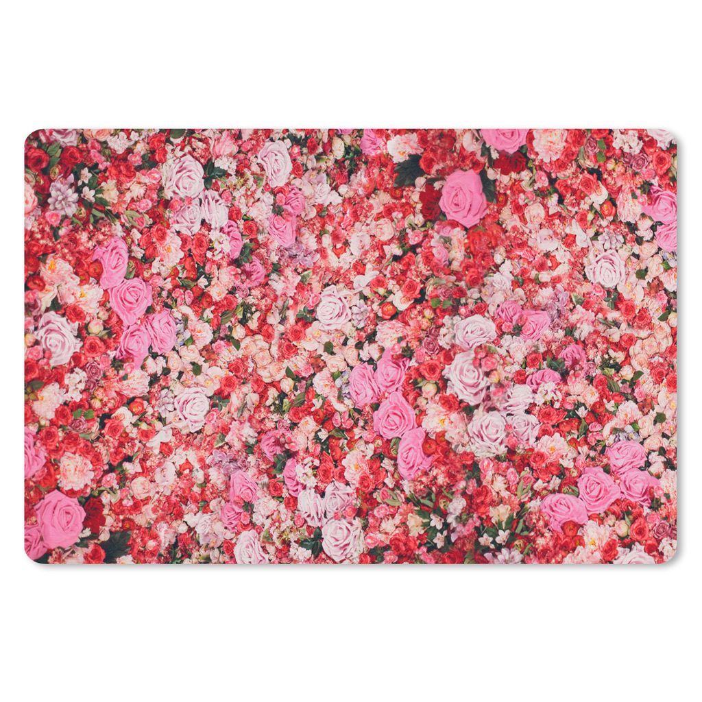 MuchoWow Schreibtischunterlage Blumen - Farben - Rosen 60x40 cm - XXL Mauspad - Großes Mauspad
