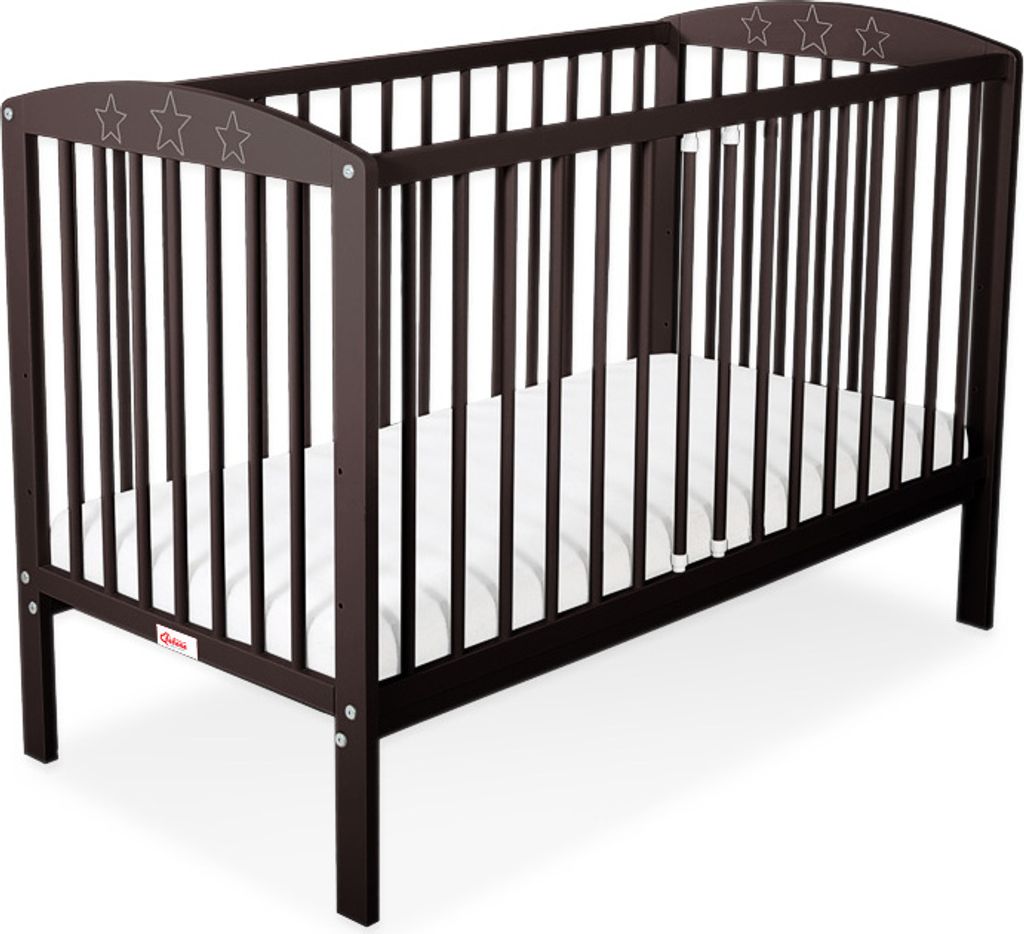 Babybett mit Sternen Braun 120x60cm Kinderbett ohne Produktbild 