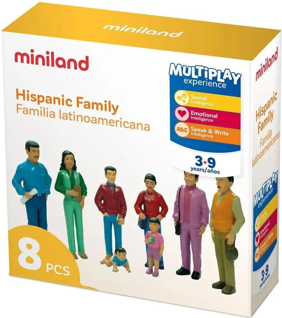 Figurines Famille Latino Miniland pour éducation inclusive 8 pièces - 3