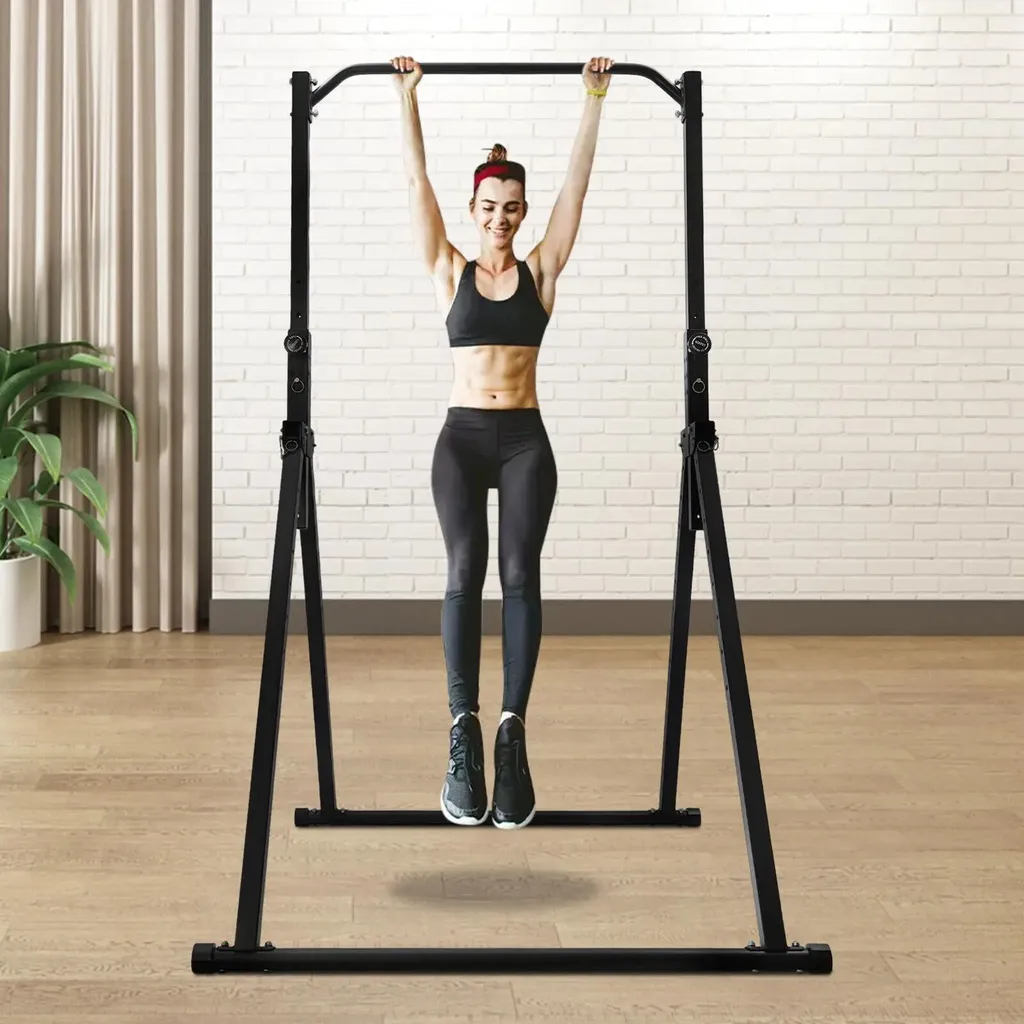 Barre de traction stable et pliable pour petits espaces - Noir mat - 8