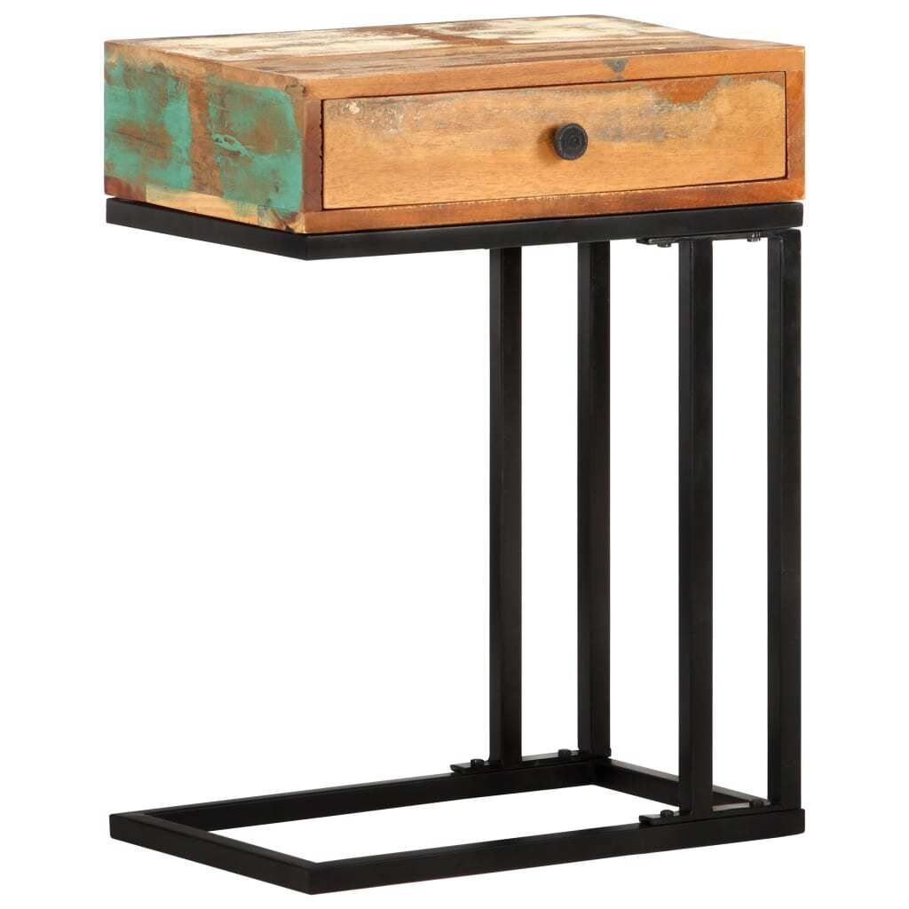 "im Angebot" Beistelltisch U-Form 45x30x61 cm Recyceltes Massivholz - Kaffeetisch CC2324