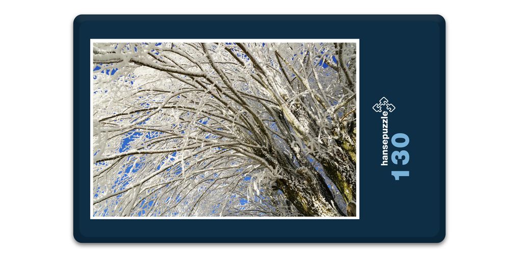 hansepuzzle 18511 - Schnee-Baum Puzzle, 130 Teile, Natur, 28,7 x 20,0cm mit hochwertiger Aufbewahrung, Kartonbox und wiederverschließbarem Beutel