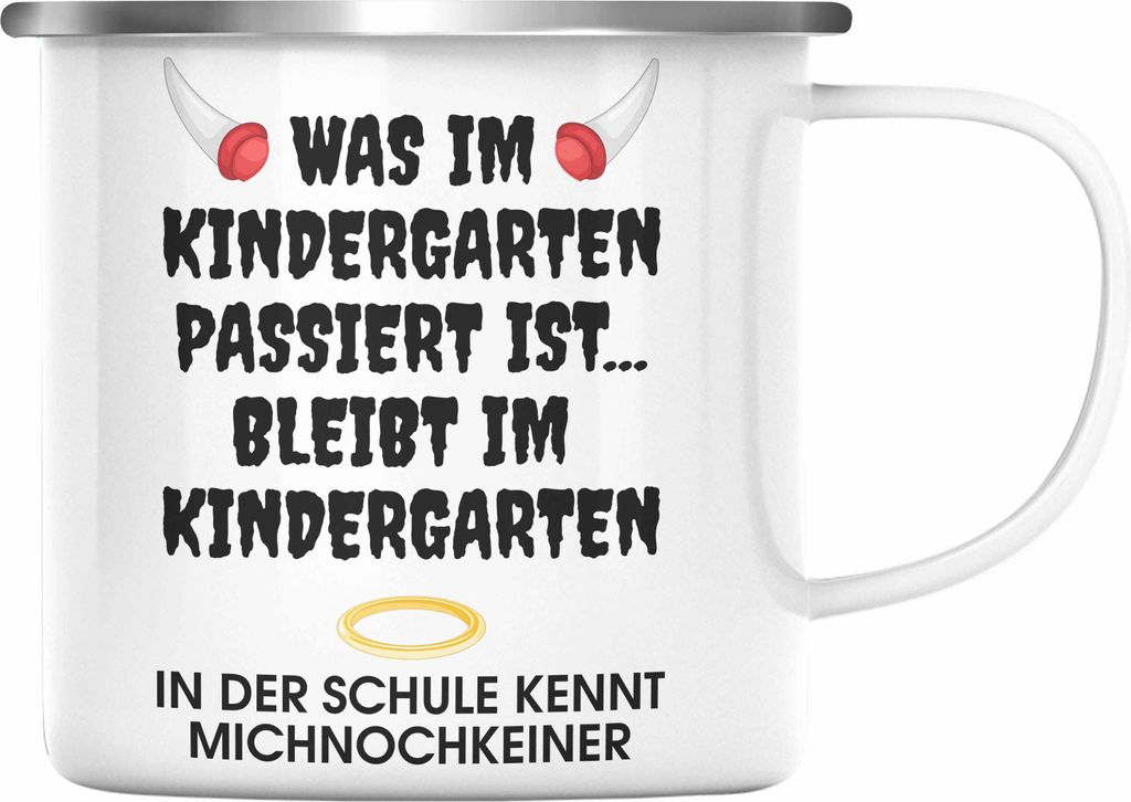 Trendation - Schulkind 2023 Lustig Einschulung Mädchen Junge Geschenk Schultüte Emaille Tasse Schulstart 1 Schultag Schuleinführung Schulanfang ...