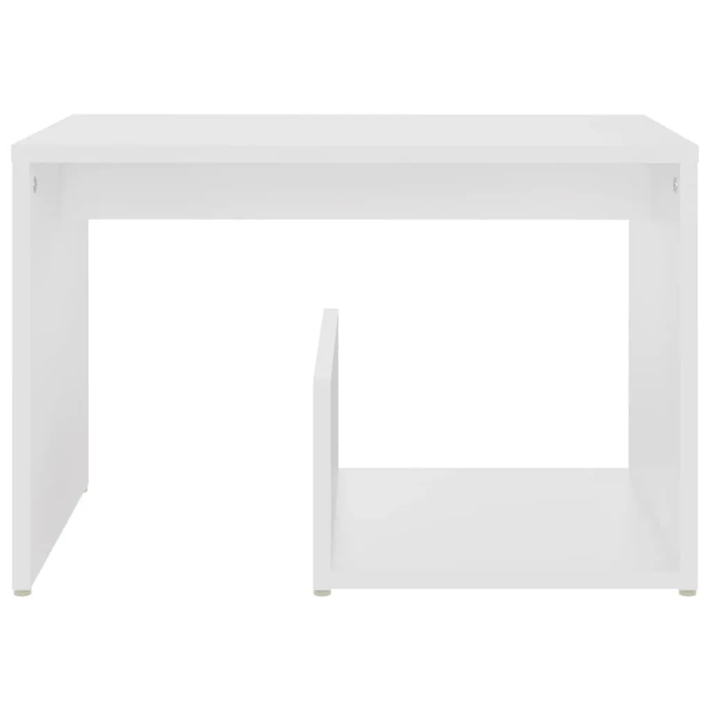 Table d'Appoint Blanche Design Compact 59x36 cm Matériau Bois Robuste - 4