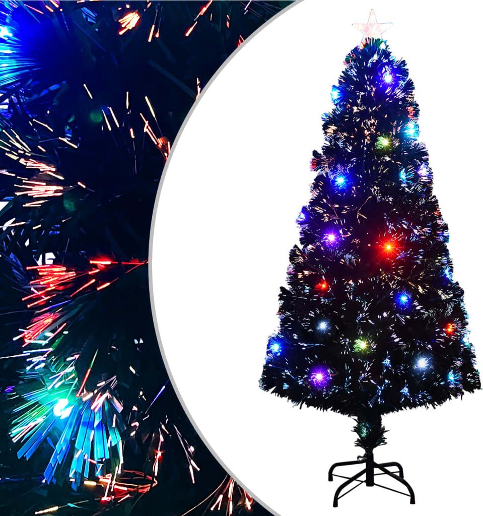 Weihnachtsbaum mit Beleuchtung und Ständer 150 cm Glasfaser