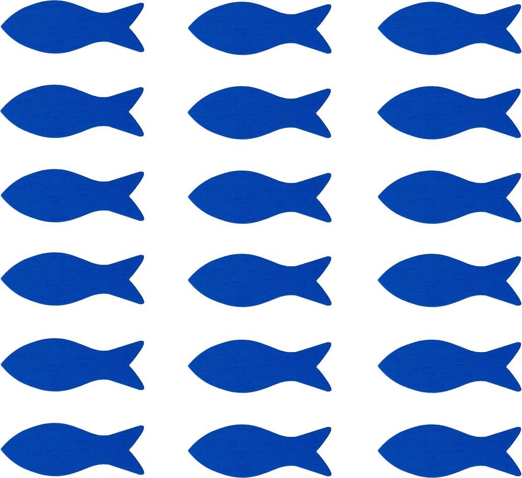 Oblique Unique 18 Holz Fische Streudeko für Taufe Kommunion Konfirmation Firmung - Echtholz königsblau
