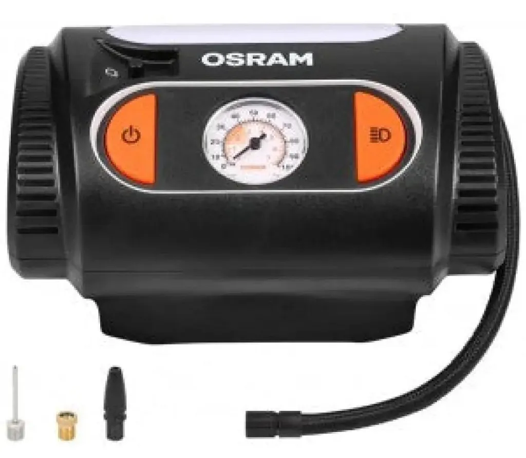 Compresseur 12V OSRAM avec manomètre analogique 6,9 bars pour auto/moto