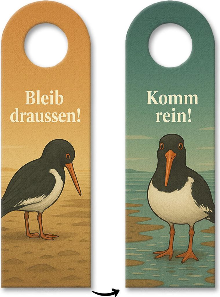 Austernfischer Komm rein Bleib draußen Türhänger 3er Set Maritim