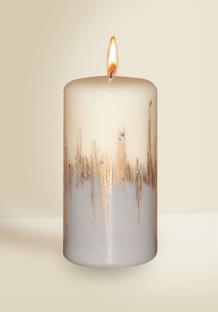 Designkerze Skyline Stumpenkerze Elfenbein 140 x Ø 70 mm, 1 Stück