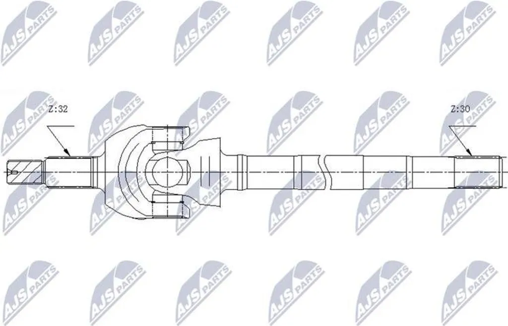 Arbre d'entraînement NTY NPW-CH-124 pour Wrangler OE 52853330AC