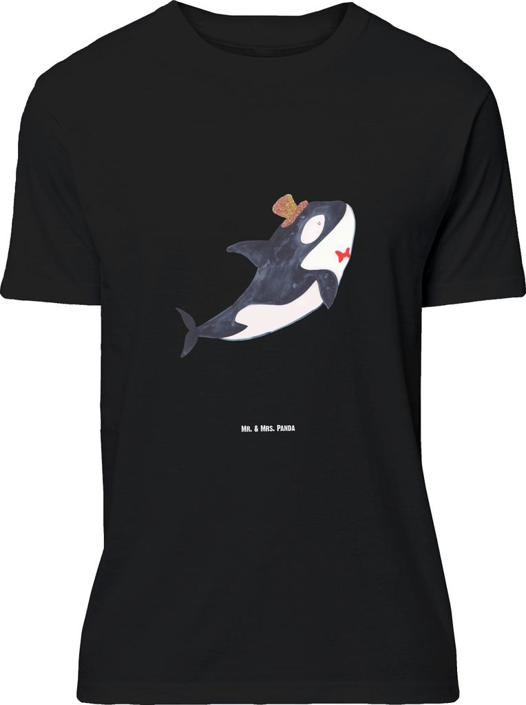 Mr. & Mrs. Panda Größe M T-Shirt Orca Zylinder - Schwarz - Geschenk, Geburtstag, Glitzer, Herren, mit Spruch, Shirt, Konfetti, Fest, Tshirt, Meer...