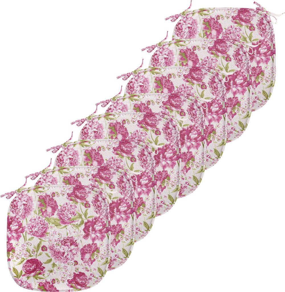 ABAKUHAUS Blumen Polster für Esszimmerstühle, Pfingstrosen und Blattblumen, Dekoratives wasserfestes Kissen mit Riemen für Küchensitze, 40 cm x...