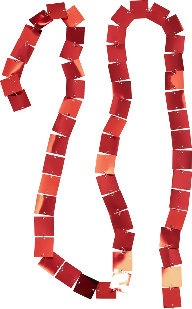 Guirlande Décorative Rouge Carré J-Line - Accessoire Maison PVC 150cm