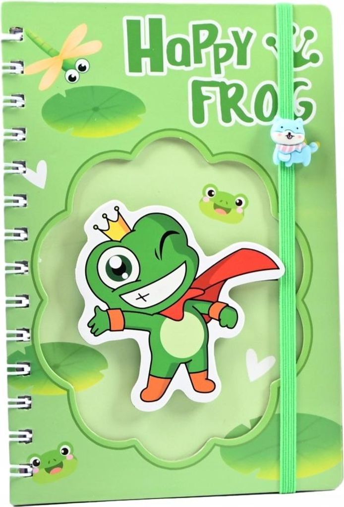 Frosch Notizbuch für Kinder 13x19cm - Süßes Tagebuch & Schreibheft liniert