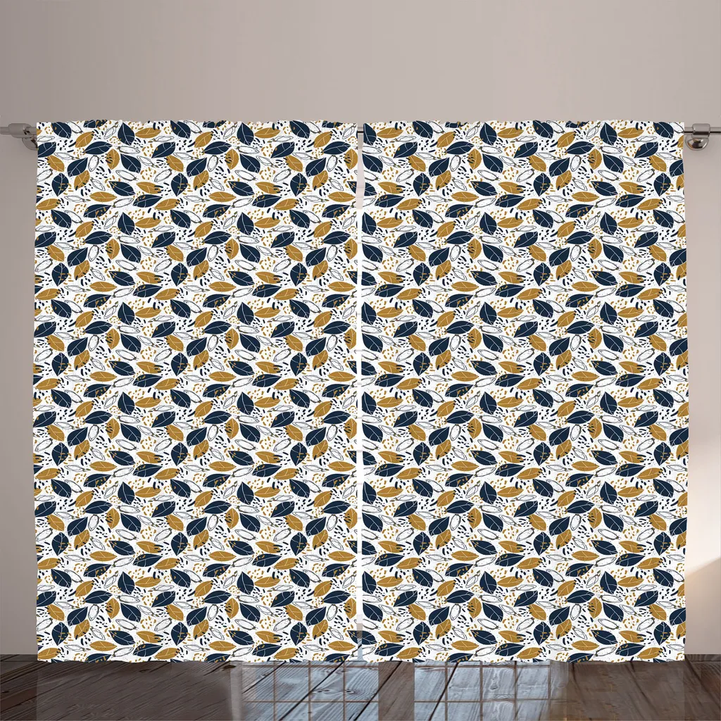 ABAKUHAUS Jardin Rideau Rustique Automne 280x225cm Blanc et Coffee