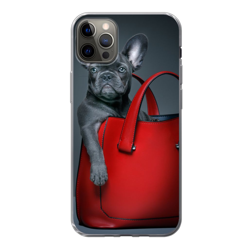 MuchoWow Handyhülle Schutzhülle Hülle für iPhone 12 Pro Max Hund - Lustig - Tasche - Kinder - Jungen - Mädchen - Kinder Silikon Softcase Han...