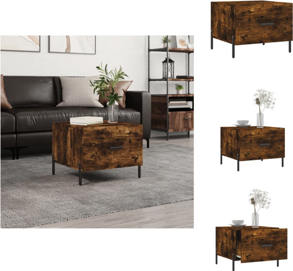 vidaXL Couchtisch Räuchereiche 50x50x40 cm Holzwerkstoff - Couchtische