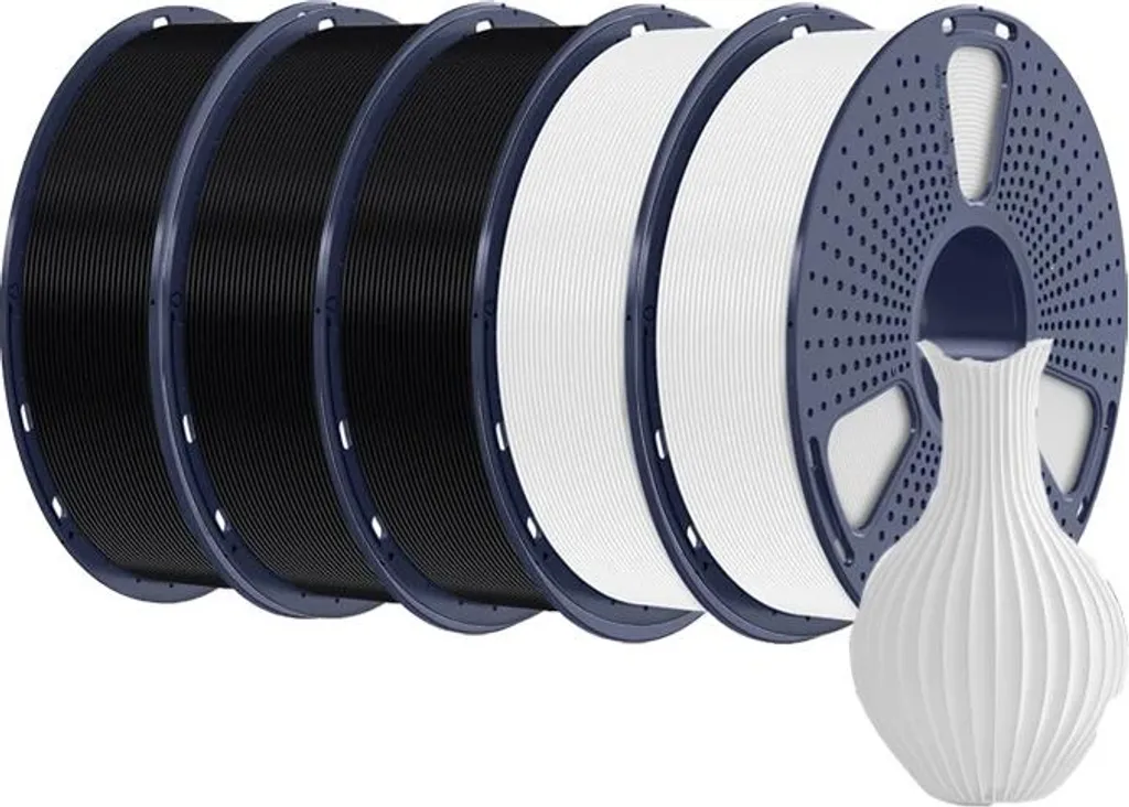 Bundle Filamento 3D 1.75mm High Speed 3BK+2WT Alta Tenacità