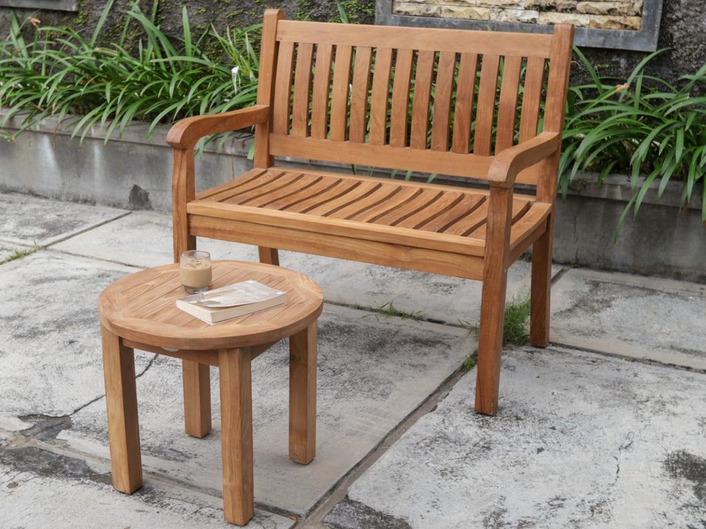 Teak Gartenbank Beaufort 100 cm, 2-Sitzer Bank, Massivholz Produktbild 