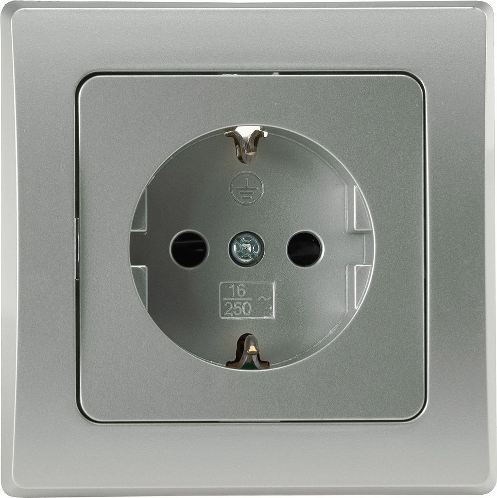 Prise de courant de sécurité ChiliTec DELPHI, argentée 250V Image du produit 