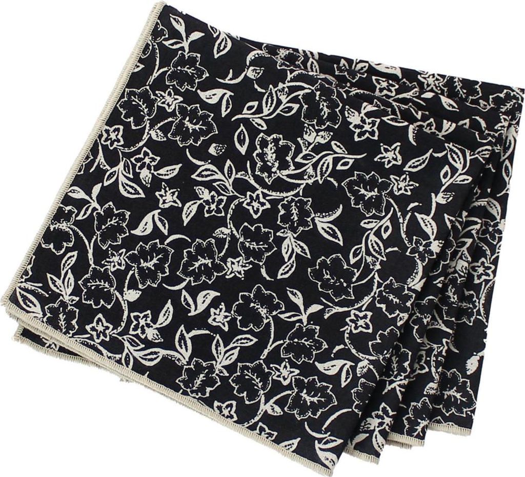 4er-Set Stoffservietten mit Blumenmuster