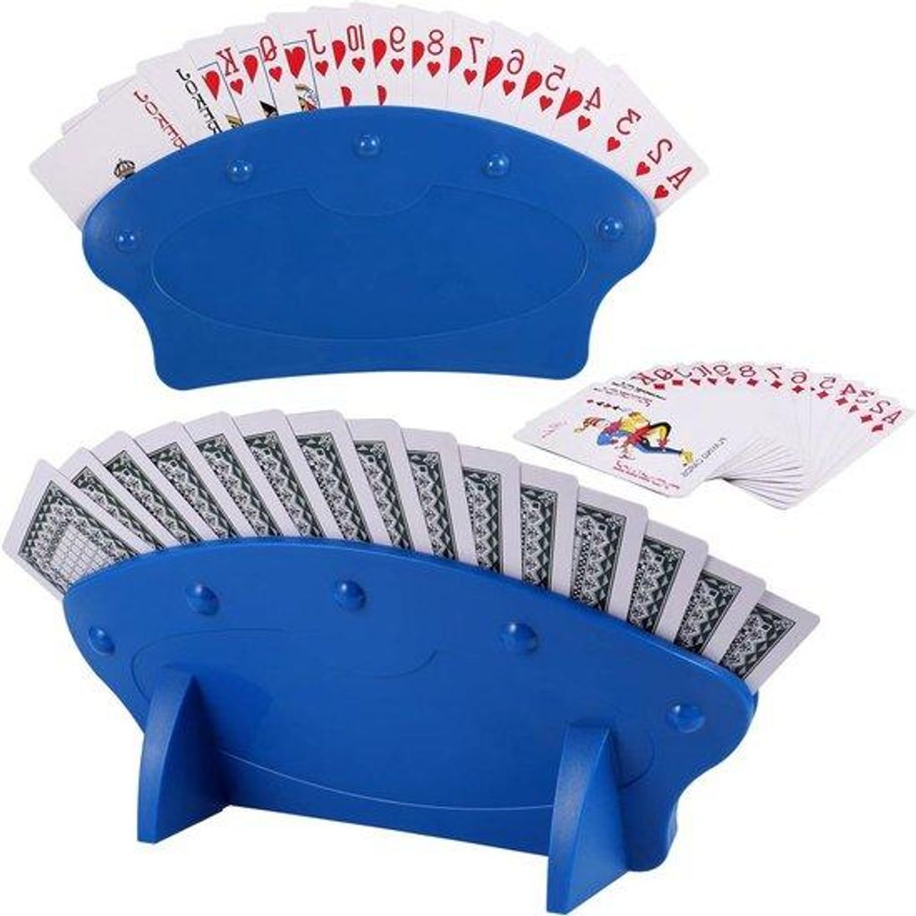 Plastische Kaarthouder für Poker, Bridge und Uno - Set von 2 - Handvoll - für Kinder und Erwachsene