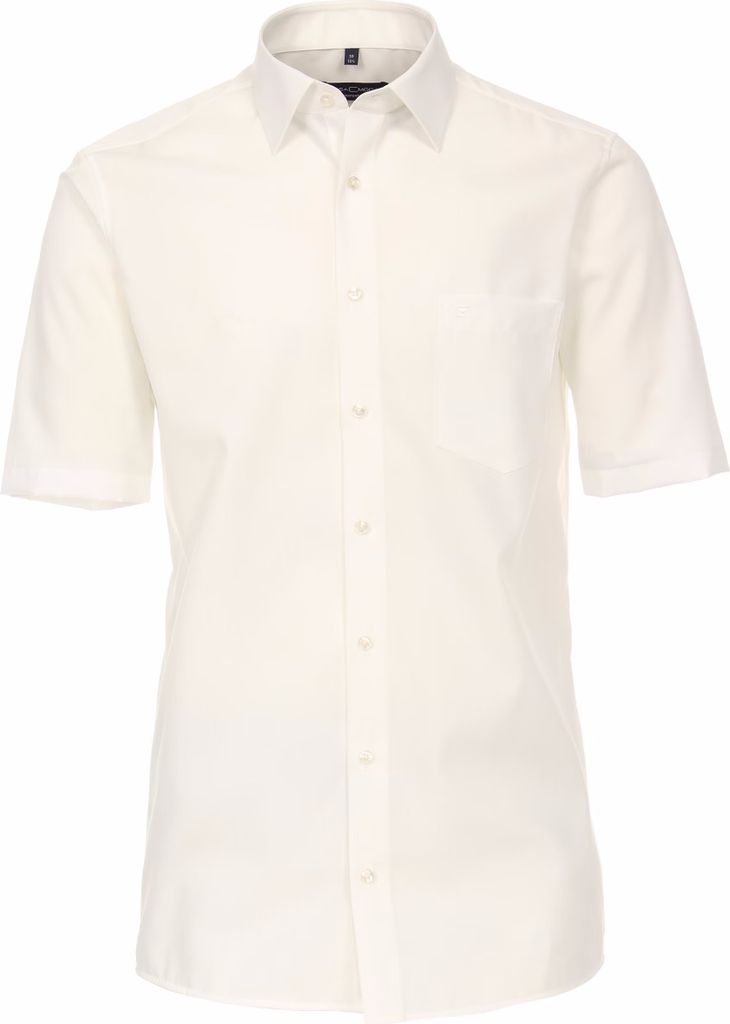 CASAMODA Herren Businesshemd Kurzarm Kent Comfort-Fit Creme 39