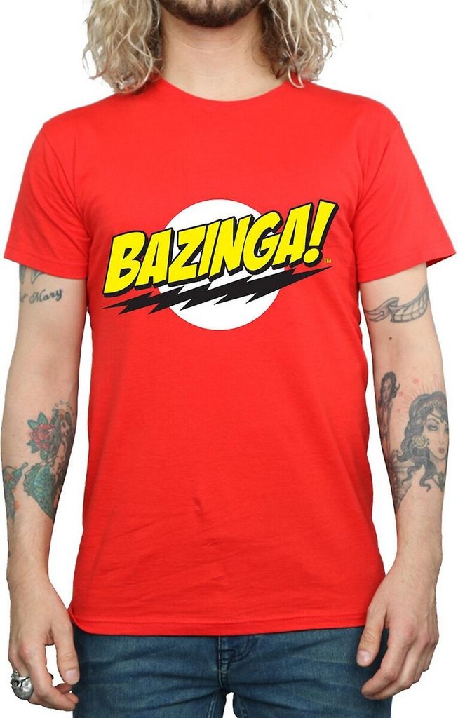 The Big Bang Theory - "Bazinga" T-Shirt für Herren BI1582 (3XL) (Rot)